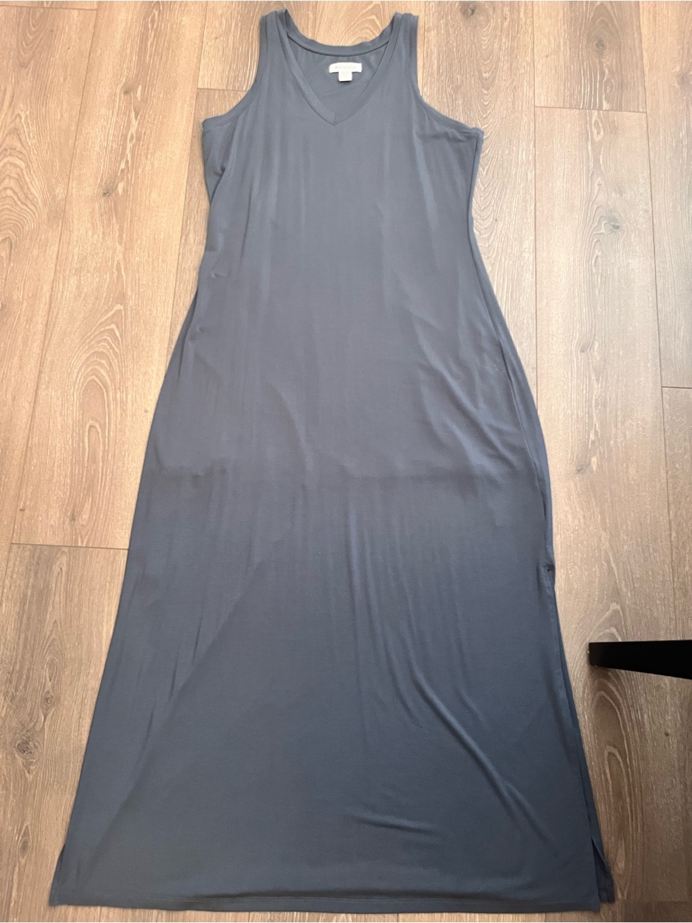 Super Soft Athleta V-Neck Maxi Tank Dress, Blue-Grey, Size M
